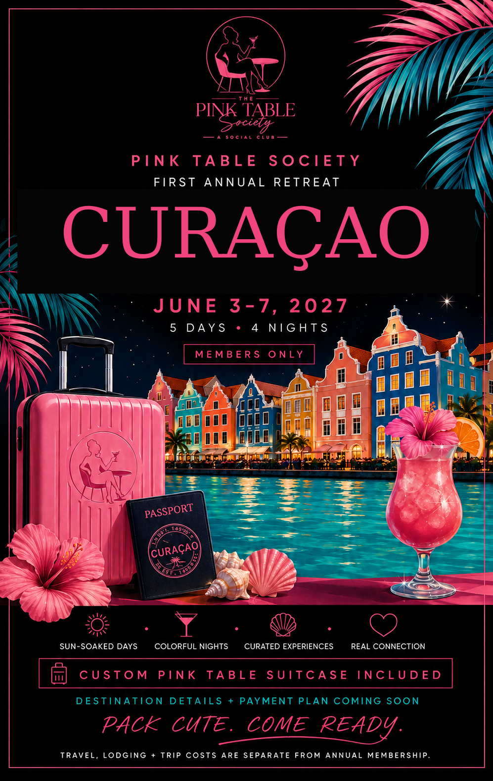 Pink Table Society first annual retreat to Curaçao, June 3 through 7, 2027